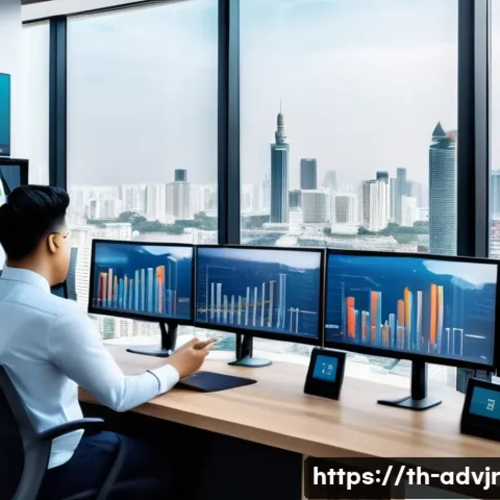 초개인화 마케팅의 전략적 접근 - A modern Thai retail business office scene with a diverse team of marketing professionals analyzing ...