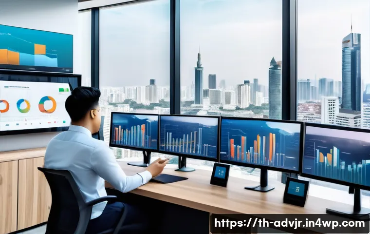 초개인화 마케팅의 전략적 접근 - A modern Thai retail business office scene with a diverse team of marketing professionals analyzing ...